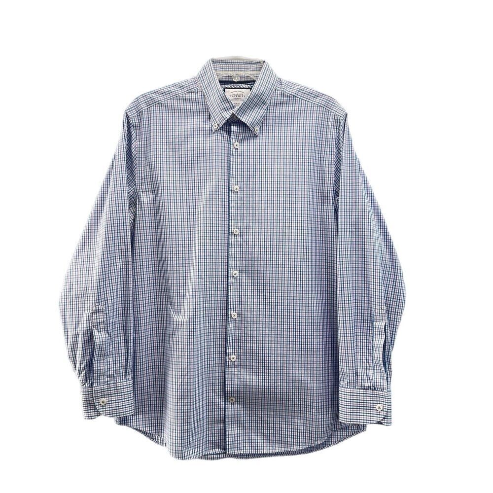 Charles Tyrwhitt Non-Iron Slim Fit Button Down 16.5x34 Blue Purple Check